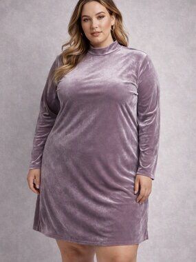 H&M Velvet Midi Dress Womens XXL Purple Y2K Holiday Party